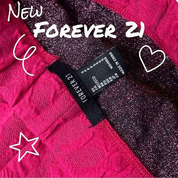 New NWT Forever 21 Jacquard A Line Mini Skirt - Sparkle Pink - Small - Picture 4 of 6